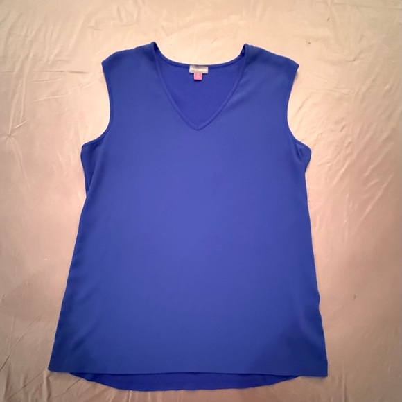 Vince Camuto Sleeveless Royal Blue V-neck Blouse Size Medium - Picture 2 of 8